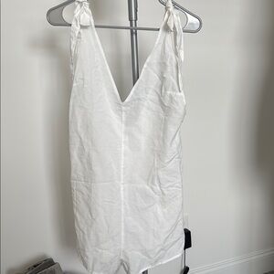 White Sleeveless V-Neck Beach Coverup Romper- Victoria’s Secret